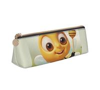 STVYUKL Honey Bee Trousse à crayons élégante avec fermeture éclair en cuir pour le travail et le bureau