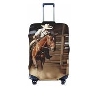 STVYUKL Housse de bagage American West Rodeo personnalisée, élastique, lavable, protection contre les rayures, convient aux bagages de 45,7 à 81,3 cm, Noir , M