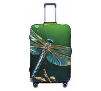 STVYUKL Housse de bagage en forme de libellule verte personnalisée, élastique, lavable, protection contre les rayures, convient aux bagages de 45,7 à 81,3 cm, Noir , M