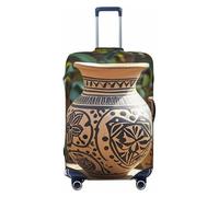 STVYUKL Housse de bagage en poterie ethnique africaine personnalisée, élastique, lavable, protection contre les rayures, convient aux bagages de 45,7 à 81,3 cm, Noir , S