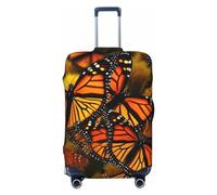 STVYUKL Housse de bagage Monarch Butterflies personnalisée, élastique, lavable, protection contre les rayures, convient aux bagages de 45,7 à 81,3 cm, Noir , S