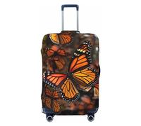 STVYUKL Housse de bagage Monarch Butterflies personnalisée, élastique, lavable, protection contre les rayures, convient aux bagages de 45,7 à 81,3 cm, Noir , L