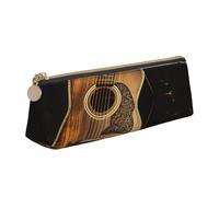 STVYUKL Old West Trousse à crayons en cuir avec fermeture éclair Motif guitare