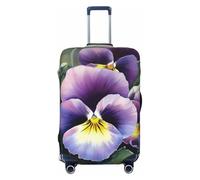 STVYUKL Pansy Perfection Housse de bagage personnalisée élastique lavable Housse de protection pour valise Auti-Scratch Convient aux bagages de 45,7 à 81,3 cm, Noir , S
