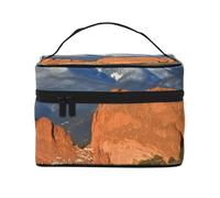STVYUKL Pikes Peak Colorado Trousse de maquillage pour femme, étanche, portable, grande capacité, poignée sur le dessus, organiseur de maquillage