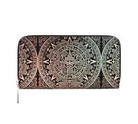 STVYUKL Portefeuille pour femme avec fermeture éclair en cuir synthétique pour téléphone, calendrier maya et porte-cartes de fin du monde, noir, taille unique, Noir , Taille unique