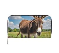 STVYUKL Portefeuille pour femme en cuir synthétique avec fermeture éclair sur le pourtour pour téléphone, sac à main drôle, porte-cartes, noir, taille unique, Noir , Taille unique