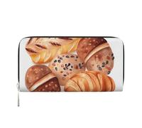 STVYUKL Portefeuille pour femme en cuir synthétique avec fermeture éclair sur le pourtour pour téléphone, porte-carte de pain, noir, taille unique, Noir , Taille unique