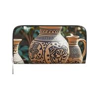 STVYUKL Portefeuille pour femme en cuir synthétique avec fermeture éclair sur le pourtour pour téléphone, porte-cartes, noir, taille unique, Noir , Taille unique