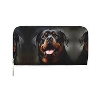 STVYUKL Portefeuille zippé pour femme en cuir synthétique avec pochette pour téléphone portable Motif chien Rottweiler Noir Taille unique, Noir , Taille unique