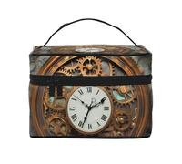 STVYUKL Rusty Trousse de maquillage steampunk pour femme, étanche, portable, trousse de toilette de grande capacité, poignée sur le dessus, fermeture éclair, organiseur de maquillage