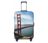 STVYUKL San Francisco Golden Gate Bridge Housse de bagage personnalisée élastique lavable Housse de protection contre les rayures pour valise de 45,7 à 81,3 cm, Noir , L