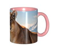 STVYUKL Tasse à café 325 ml en céramique avec prise en main confortable - Tasse fantaisie Panther Mountain Lion - Tasse à café pour la maison et le bureau