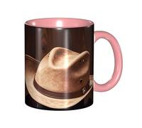 STVYUKL Tasse à café 325 ml en céramique avec prise en main confortable - Tasses fantaisie cowboy - Chapeau noir - Bottes occidentales - Tasse à café pour la maison et le bureau