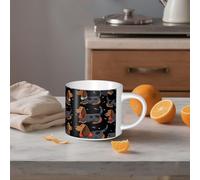 STVYUKL Tasse à café en céramique de 445 ml, tasse à café amusante avec grande poignée « I Love My Dog Teckels » Tasse à thé cadeau pour latte, cacao, café blanc