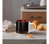 STVYUKL Tasse à café en céramique de 445 ml, tasse à café amusante avec grande poignée Old West Guitar Tasse à thé Tasse cadeau pour latte, cacao, café rouge