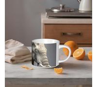 STVYUKL Tasse à café en céramique de 445 ml, tasse à café amusante avec grande poignée, tasse à thé éléphant tasse cadeau pour latte, cacao, café blanc