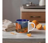 STVYUKL Tasse à café en céramique de 445 ml, tasse à café amusante avec grande poignée, tasse à thé Pikes Peak Colorado, tasse cadeau pour latte, cacao, café bleu marine