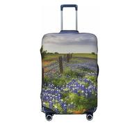 STVYUKL Texas Bluebonnets Housse de protection personnalisée élastique lavable pour valise de 45,7 à 81,3 cm, Noir , M