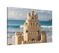 STVYUKL Toile murale moderne avec construction d'un château de sable - 30,5 x 45,7 cm - Décoration d'intérieur pour salon, chambre à coucher, cuisine