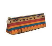 STVYUKL Trousse à crayons amérindienne, élégante trousse à crayons fine avec fermeture éclair, trousse de maquillage en cuir pour le travail et le bureau