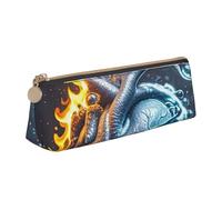 STVYUKL Trousse à crayons avec motif paresseux amusant, élégante et fine avec fermeture éclair, trousse en cuir pour maquillage et travail, Cœur de feu et d'eau, Taille unique
