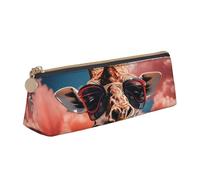 STVYUKL Trousse à crayons élégante avec fermeture éclair - Motif girafe portant des lunettes de soleil