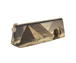 STVYUKL Trousse à crayons en cuir avec fermeture éclair - Motif Tour Eiffel - Pour le travail et le bureau, Pyramides égyptiennes, Taille unique