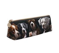STVYUKL Trousse à crayons en cuir avec motif chiens jouant au poker - Trousse fine avec fermeture éclair - Pour le travail et le bureau, Jouer aux chiens de poker, Taille unique