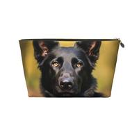 STVYUKL Trousse de maquillage en cuir étanche - Portable - Trousse de toilette de voyage - Pochette zippée dorée pour femme, doré, Taille unique