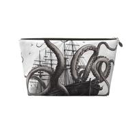 STVYUKL Trousse de maquillage en cuir étanche - Portable - Trousse de toilette de voyage - Pochette zippée dorée pour femme, doré, Taille unique