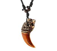 STWTR Collier avec pendentif en résine imprimé animal Indiana Tooth Tribe Jewelry, Plastique, Non connu