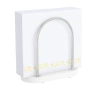 STWWO Porte-serviettes Courbé de Table Blanc Support de Serviette Papier Moderne Porte Serviette Distributeur de Serviettes Décoration pour La Maison Cuisine Restaurant, en Métal & Bois