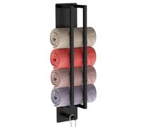 STWWO Porte-Serviettes sans perçage Support Serviette d'invité avec Crochet auto-adhésif 420x90x75mm Porte Serviette Roulé Murale pour Salle de Bain Cuisine, Acier Inoxydable, Noir