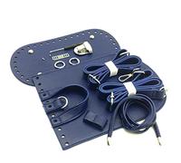 Stxdynjy 7 Pièces Base de Sac à Main Kit Ensemble Accessoires Couture DIY Fond Rond PU pour Création Personnalisée et Rénovation de Sacs, Bleu