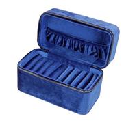 Stxdynjy Boîte à Bijoux en Cuir Synthétique, Présentoir de Table, Support de Bracelet, Organisateur en Velours pour Montres de Fiançailles à Domicile, Bleu Royal