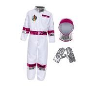 Stxdynjy Costume Astronaute pour Enfants Ensemble Combinaison Spatiale Accessoire Casque Polyester Adapté Anniversaire Spectacle Jeu D'Imagination, L
