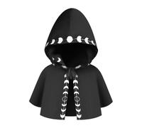 Stxdynjy Cowl Halloween Cape Capuche Poncho Magicien Gothique Vintage En Polyester Laçage Adaptée à Cosplay Théâtre Carnaval Cadeau Décoration Maison, noir