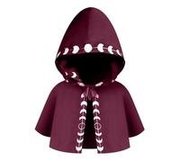 Stxdynjy Cowl Halloween Cape Capuche Poncho Magicien Gothique Vintage En Polyester Laçage Adaptée à Cosplay Théâtre Carnaval Cadeau Décoration Maison, Rouge