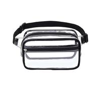 Stxdynjy Fanny Pack PVC Transparent Sac de Taille Banane Étanche Pochette Ceinture Bandoulière Réglable Rangement Portable Adapté Aux Concerts Événemen, Noir