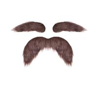 Stxdynjy Fausses Moustaches, Sourcils, Déguisement, Décoration Amusante, Barbe D'Halloween pour Spectacle, Brun