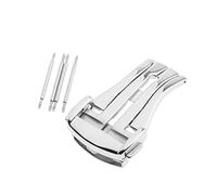 Stxdynjy Lot de 5 Fermoirs de Montre Argentés de Rechange, Fermoirs Pliants en Acier Inoxydable à Double Bouton-Poussoir, pour Montres Homme et Femme. Fournitu