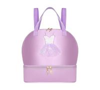 Stxdynjy Sac Ballet Danse Sac à Dos Fille Compartiment Chaussures Empiècement Nylon Résistant Bretelles Ajustables Fermeture Métal Adapté Aux Séances, Violet