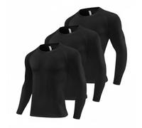 Stxdynjy T Shirt de Sport Shirt D Entraînement Haut de Compression Tee de Fitness Polyester Doux et Résistant Gestion de L Humidité Confort Sec Mouvement, Black S
