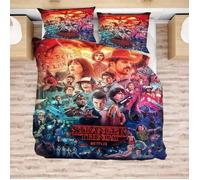 STY-1395 Parure de lit 3d film Stranger Things, ensemble de literie, housse de , taies d'oreiller, lit double Taille:220x240cmx1
