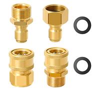 STYDDI Ultimate Lot de 4 adaptateurs pour nettoyeur haute pression M22-15 vers 3/8" Raccord rapide Adaptateur de tuyau pour pistolet nettoyeur haute pression Tuyau Pompe