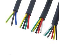 Styire Câble Chauffant Câble électrique conducteur RVV, 22 AWG 0.3MM2 RVV 2/3/4/5/6/7/8/10/12/14/16/18 noyaux Broches Fil de cuivre Noir Chauffage Durable (Size : 6 Cores 5 Meters)