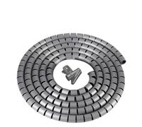 Styire Enrouleur de câble de 2 mètres, Manchon de Gestion de Cordon, Organisateur de Tube en Spirale, Protection de Stockage de câble Gaine de Protection(Gray,ID 32mm)