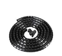 Styire Enrouleur de câble de 2 mètres, Manchon de Gestion de Cordon, Organisateur de Tube en Spirale, Protection de Stockage de câble Gaine de Protection(Noir,ID 16mm)