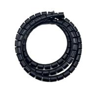 Styire Enrouleur de câble en Spirale de 1 mètre, Tube Flexible de Gestion des câbles, Rangement Efficace des câbles Gaine de Protection(Noir,ID 16mm)